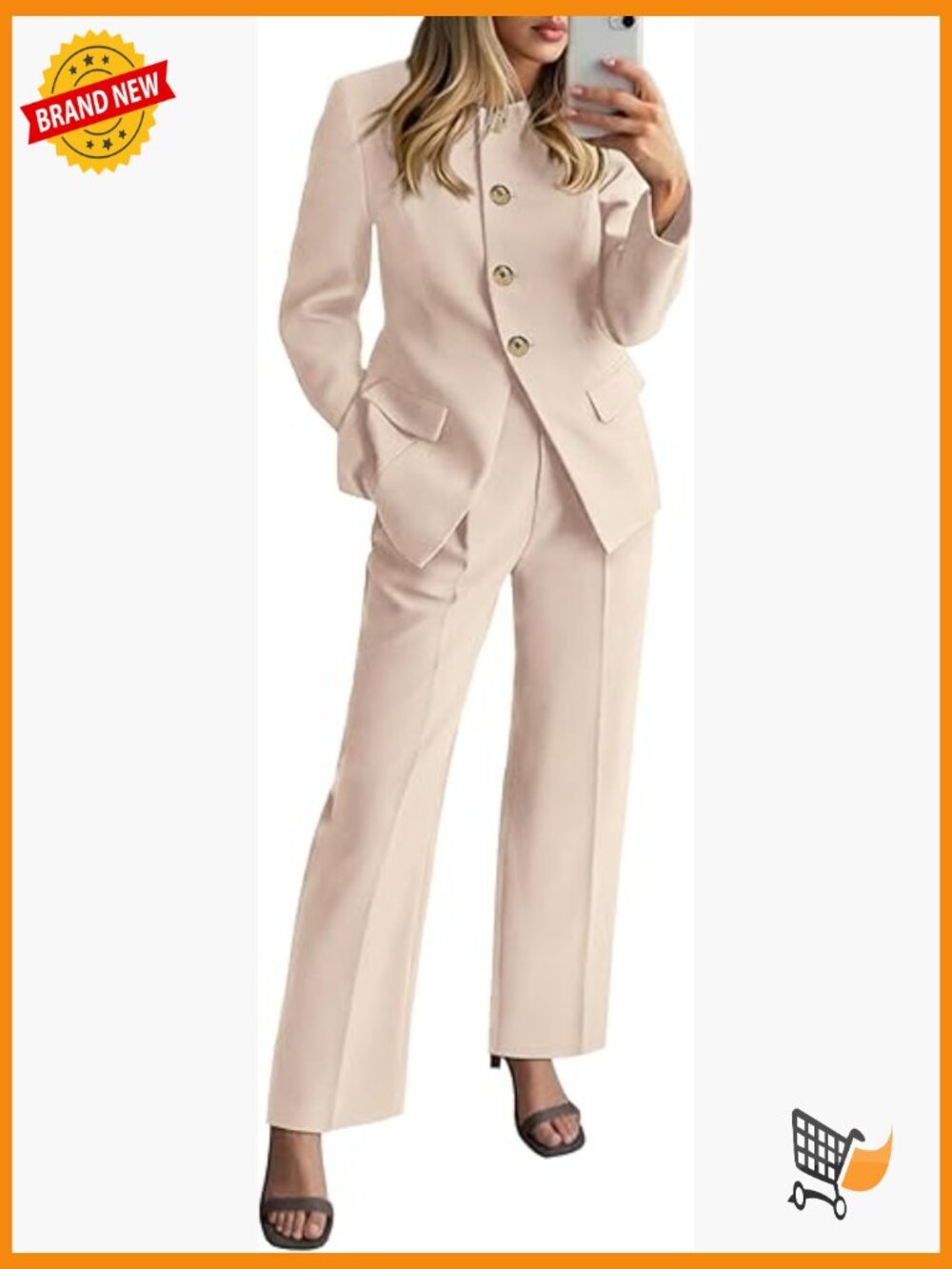 Two Piece Blazer Set Long Sleeve Wide Leg Pant Suit Business Formal Office